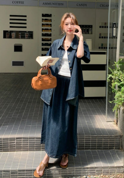 牛仔套裝裙
