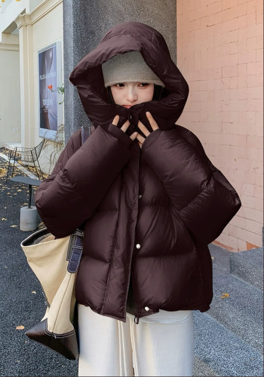 短款連帽羽絨服