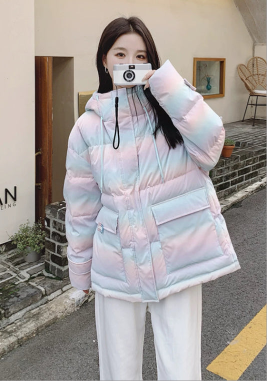 彩色羽絨服