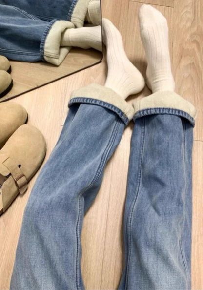 加絨牛仔褲