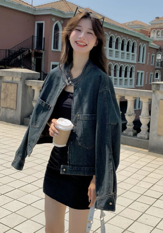 深藍牛仔外套