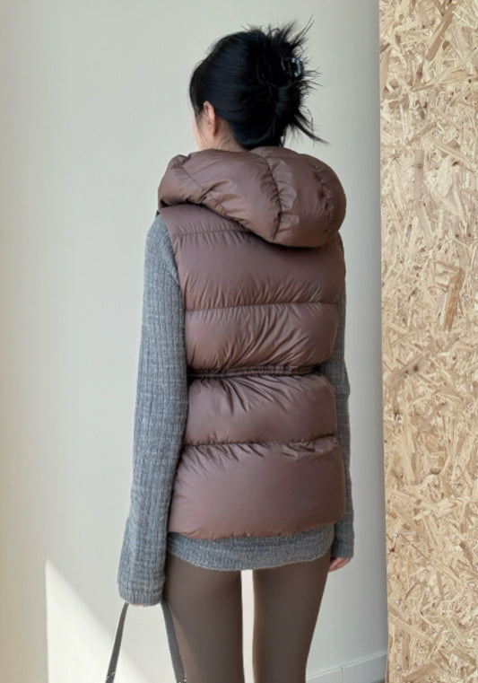 連帽收腰羽絨服
