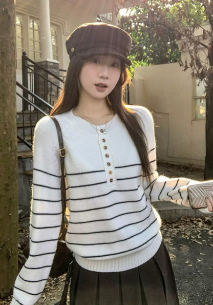 簡約條紋針織衫