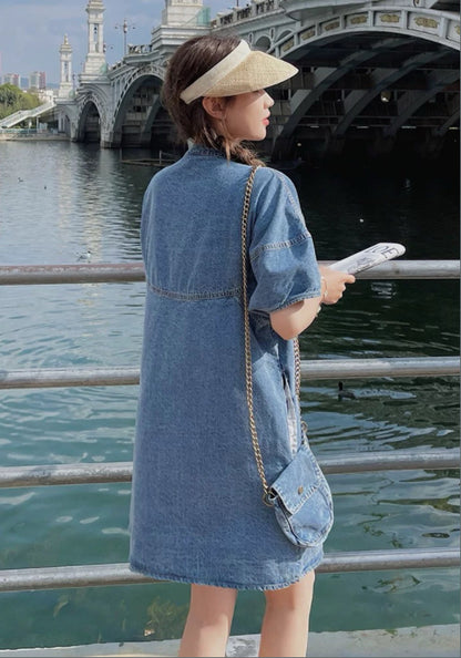 藍色牛仔裙