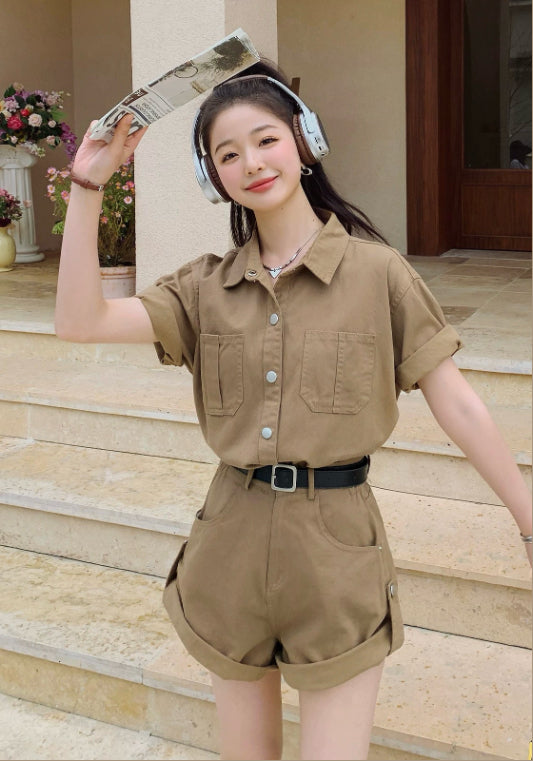 卡其工裝套裝