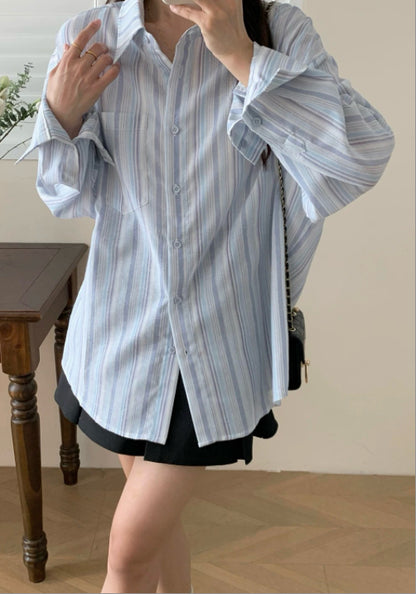 藍條紋襯衫
