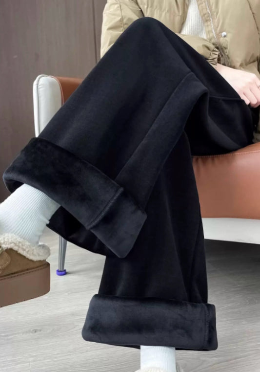 Corduroy straight-leg pants