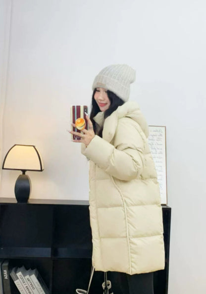 中長款連帽羽絨服