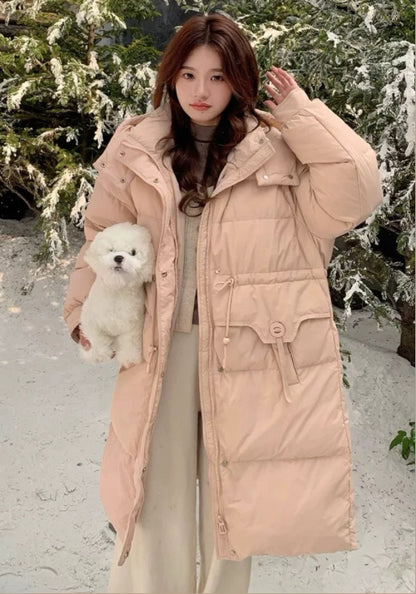 中長款收腰羽絨服