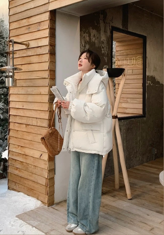 簡約連帽羽絨服