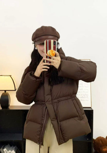 短款收腰羽絨服