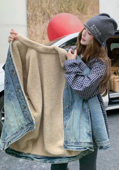 牛仔羊羔毛外套