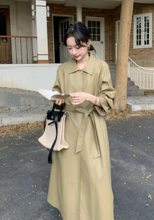 長款皮風衣
