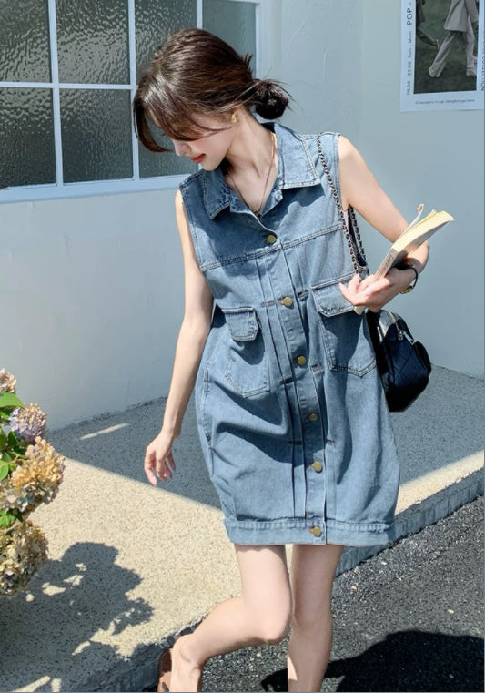 牛仔背心裙