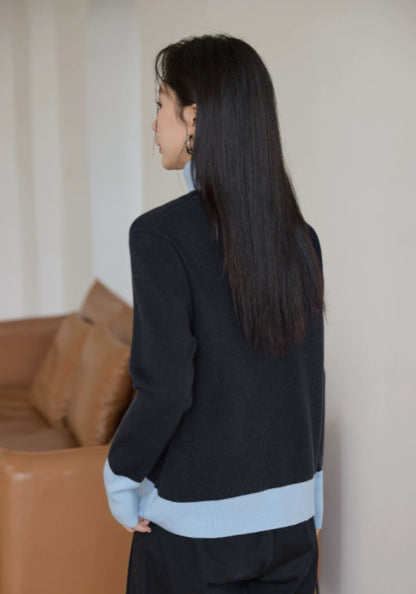 假兩件高領針織衫