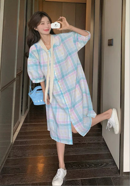 彩色格子裙