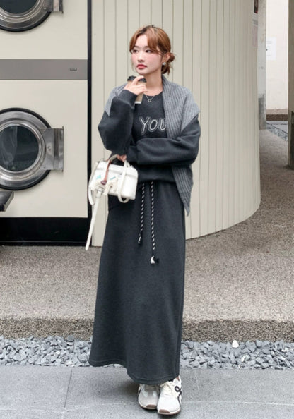 灰色衛衣裙套裝