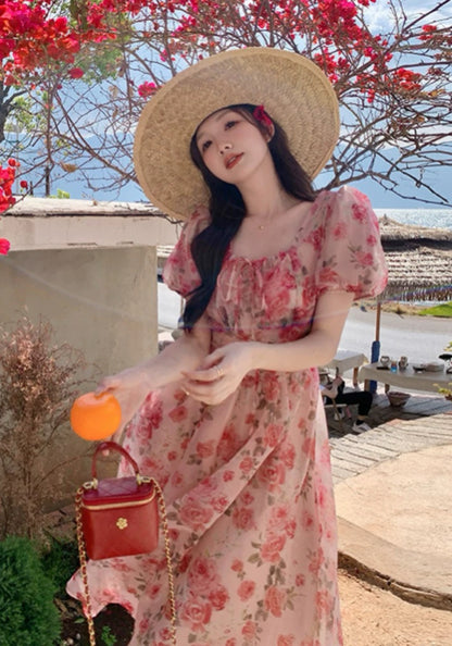 天絲碎花裙