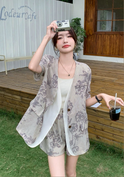 花紋西裝兩件套
