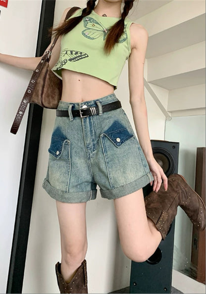大口袋牛仔褲