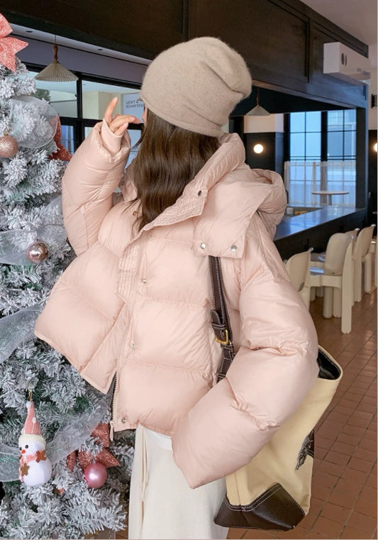 短款連帽羽絨服