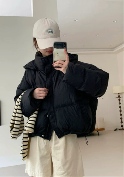 簡約連帽羽絨服外套
