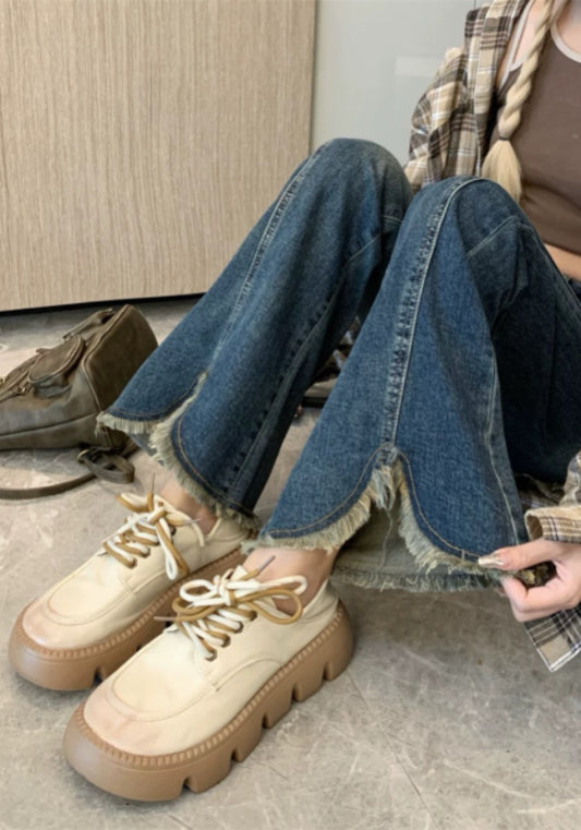 復古修身牛仔褲