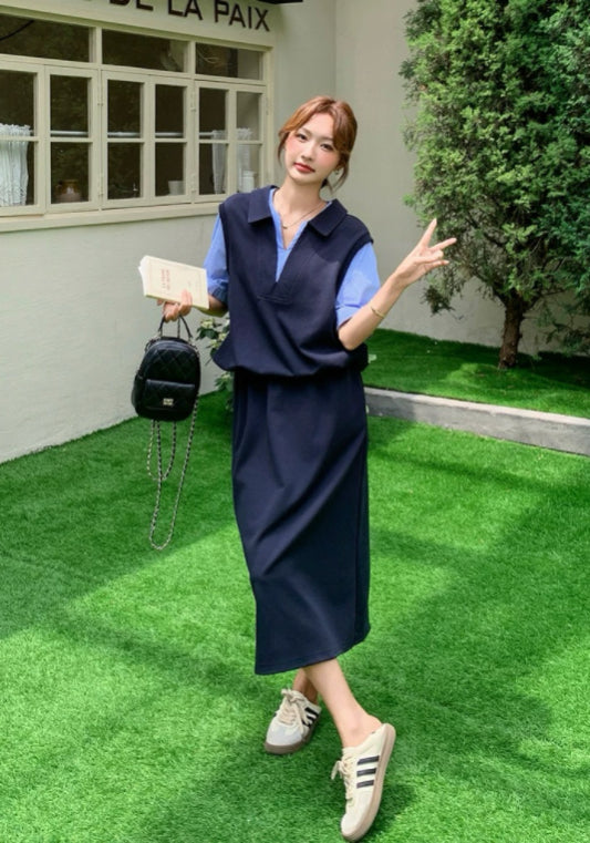 韓系假兩件套裝