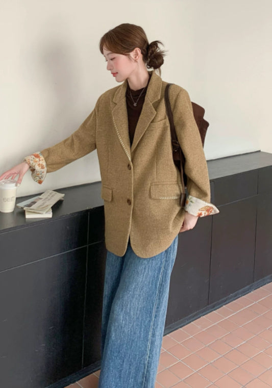 啡色西裝外套