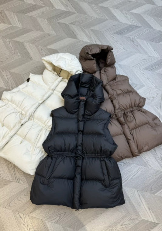連帽收腰羽絨服