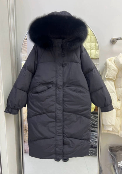 長款毛絨羽絨服