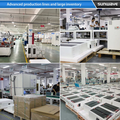 Sunwave Deep Cycle 8000 51.2V 314Ah 16kWh LiFePO4 Battery Home Energy Storage Powerwall LFP Battery with WiFi
