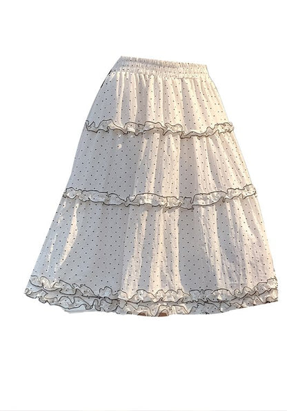 木耳邊波點半裙