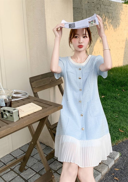 藍色小香風裙