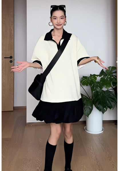 韓系黑白寬鬆裙