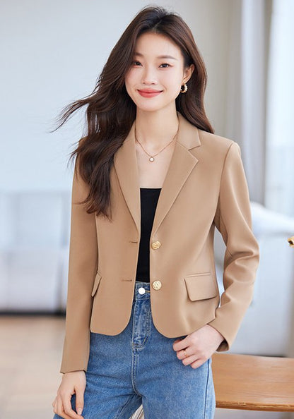 女士西裝外套 2024新款 春秋季休閒高級感修身西裝上衣 小個子專用