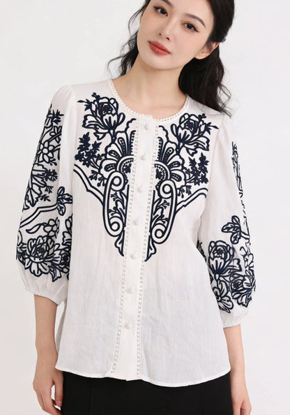刺繡花案衫