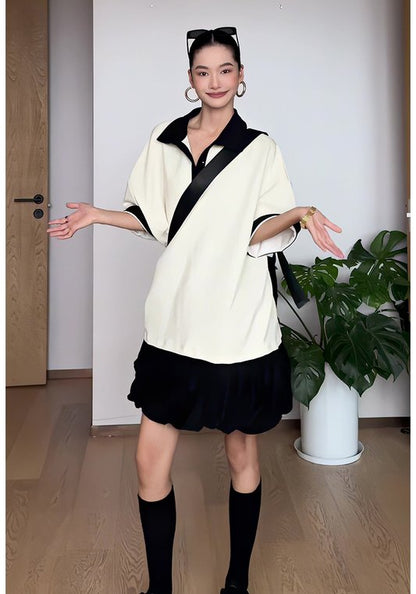 韓系黑白寬鬆裙