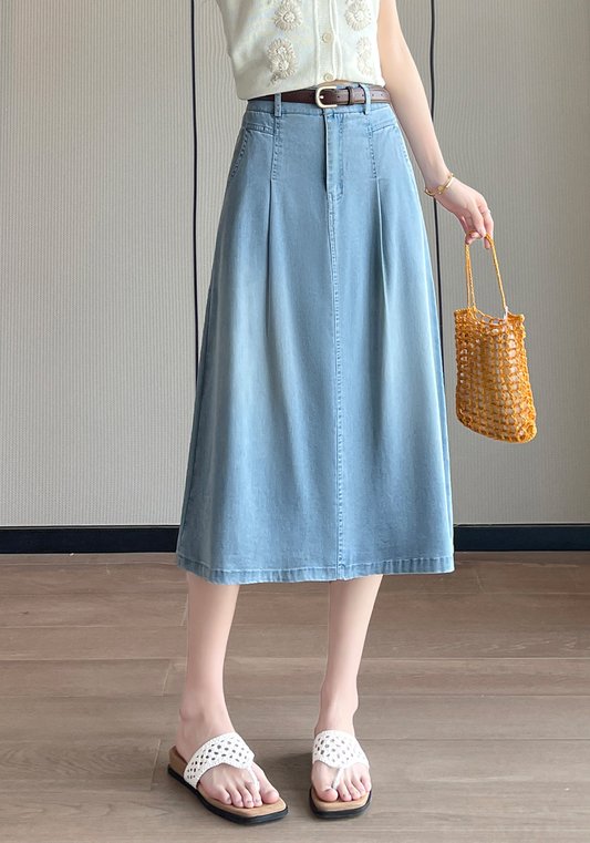 天絲牛仔半裙