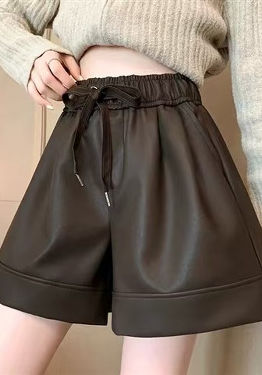 PU皮短褲